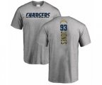 Los Angeles Chargers #93 Justin Jones Ash Backer T-Shirt