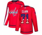 Washington Capitals #71 Kody Clark Authentic Red USA Flag Fashion NHL Jersey