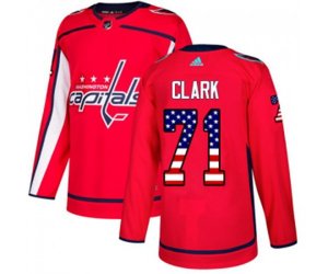 Washington Capitals #71 Kody Clark Authentic Red USA Flag Fashion NHL Jersey