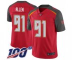 Tampa Bay Buccaneers #91 Beau Allen Red Team Color Vapor Untouchable Limited Player 100th Season Football Jersey