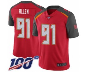 Tampa Bay Buccaneers #91 Beau Allen Red Team Color Vapor Untouchable Limited Player 100th Season Football Jersey