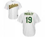 Oakland Athletics #19 Josh Phegley Replica White Home Cool Base Baseball Jersey