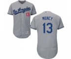 Los Angeles Dodgers #13 Max Muncy Grey Road Flex Base Authentic Collection Baseball Jersey
