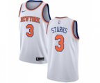 New York Knicks #3 John Starks Swingman White NBA Jersey - Association Edition
