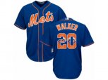 New York Mets #20 Neil Walker Authentic Royal Blue Team Logo Fashion Cool Base MLB Jersey