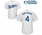 Los Angeles Dodgers #4 Babe Herman Replica White Home Cool Base Baseball Jersey