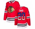 Chicago Blackhawks #20 Brandon Saad Authentic Red USA Flag Fashion NHL Jersey