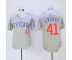 Chicago Cubs #41 John Lackey Majestic Gray Flexbase Authentic Collection Player Jersey