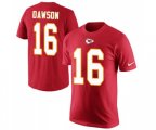 Kansas City Chiefs #16 Len Dawson Red Rush Pride Name & Number T-Shirt