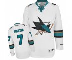 San Jose Sharks #7 Paul Martin Authentic White Away NHL Jersey