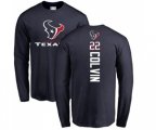 Houston Texans #22 Aaron Colvin Navy Blue Backer Long Sleeve T-Shirt