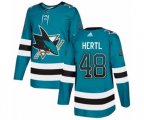 Adidas San Jose Sharks #48 Tomas Hertl Authentic Teal Drift Fashion NHL Jersey