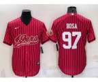 San Francisco 49ers #97 Nick Bosa Red With Patch Cool Base Stitched Baseball Jersey