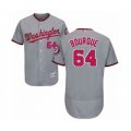 Washington Nationals #64 James Bourque Grey Road Flex Base Authentic Collection Baseball Player Jersey