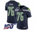 Seattle Seahawks #76 Duane Brown Navy Blue Team Color Vapor Untouchable Limited Player 100th Season Football Jersey