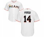 Miami Marlins #14 Martin Prado Replica White Home Cool Base Baseball Jersey