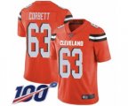 Cleveland Browns #63 Austin Corbett Orange Alternate Vapor Untouchable Limited Player 100th Season Football Jersey