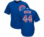 Chicago Cubs #44 Anthony Rizzo Authentic Royal Blue Team Logo Fashion Cool Base Baseball Jersey