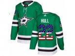 Dallas Stars #22 Brett Hull Green Home Authentic USA Flag Stitched NHL Jersey