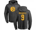 Pittsburgh Steelers #9 Chris Boswell Ash One Color Pullover Hoodie