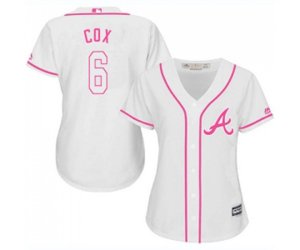 Women\'s Atlanta Braves #6 Bobby Cox Replica White Fashion Cool Base Baseball Jersey