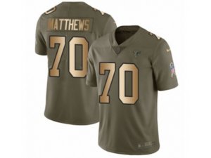 Atlanta Falcons #70 Jake Matthews Limited Olive Gold 2017 Salute to Service NFL Jersey