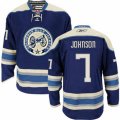 Columbus Blue Jackets #7 Jack Johnson Premier Navy Blue Third NHL Jersey