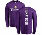 Minnesota Vikings #25 Alexander Mattison Purple Backer Long Sleeve T-Shirt