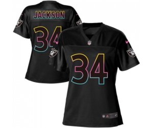 Women\'s Oakland Raiders #34 Bo Jackson Game Black Fashion Football Jersey