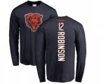 Chicago Bears #12 Allen Robinson Navy Blue Backer Long Sleeve T-Shirt