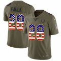 Indianapolis Colts #28 Marshall Faulk Limited Olive USA Flag 2017 Salute to Service NFL Jersey