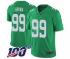 Philadelphia Eagles #99 Jerome Brown Limited Green Rush Vapor Untouchable 100th Season Football Jersey