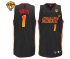 Miami Heat #1 Chris Bosh Swingman Black Vibe Finals Patch Basketball Jersey