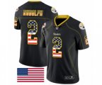Pittsburgh Steelers #2 Mason Rudolph Limited Black Rush USA Flag Football Jersey