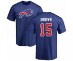 Buffalo Bills #15 John Brown Royal Blue Name & Number Logo T-Shirt