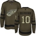 Detroit Red Wings #10 Alex Delvecchio Premier Green Salute to Service NHL Jersey