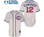 Chicago Cubs #12 Kyle Schwarber Replica Cream 1929 Turn Back The Clock Baseball Jersey