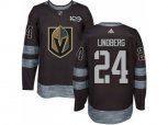 Vegas Golden Knights #24 Oscar Lindberg Black 1917-2017 100th Anniversary Stitched NHL Jersey