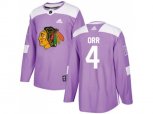Chicago Blackhawks #4 Bobby Orr Purple Authentic Fights Cancer Stitched NHL Jersey