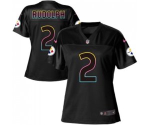 Women Pittsburgh Steelers #2 Mason Rudolph Game Black Fashion Football Jersey