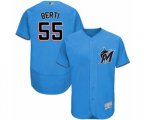 Miami Marlins Jon Berti Blue Alternate Flex Base Authentic Collection Baseball Player Jersey