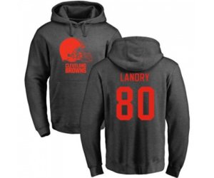Cleveland Browns #80 Jarvis Landry Ash One Color Pullover Hoodie