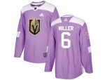 Vegas Golden Knights #6 Colin Miller Purple Authentic Fights Cancer Stitched NHL Jersey