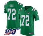 New York Jets #72 Brandon Shell Limited Green Rush Vapor Untouchable 100th Season Football Jersey