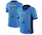 Tennessee Titans #1 Warren Moon Limited Blue Rush Drift Fashion Football Jersey