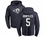 Los Angeles Rams #5 Blake Bortles Navy Blue Name & Number Logo Pullover Hoodie