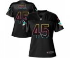 Women Miami Dolphins #45 Mike Hull Game Black Fashion Football Jersey