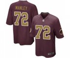 Washington Redskins #72 Dexter Manley Game Burgundy Red Gold Number Alternate 80TH Anniversary Football Jersey
