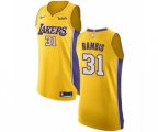 Los Angeles Lakers #31 Kurt Rambis Authentic Gold Home Basketball Jersey - Icon Edition