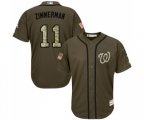 Washington Nationals #11 Ryan Zimmerman Authentic Green Salute to Service Baseball Jersey